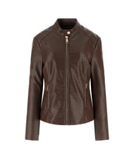GUESS CLAUDINE Kurtka motocyklowa ciemna kawa - Kurtki damskie - 4