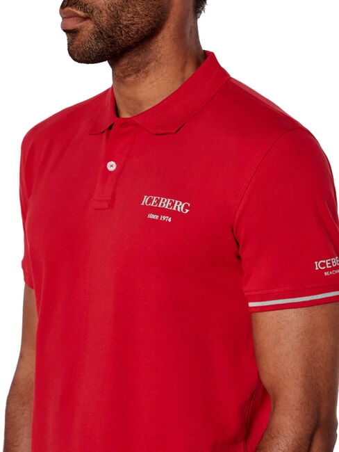BASIC Koszulka polo bawełniana czerwony - Polo męskie