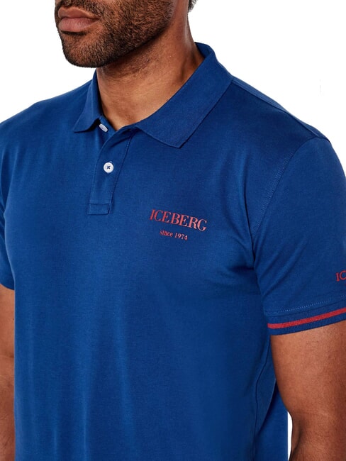 BASIC Koszulka polo bawełniana niebieski - Polo męskie
