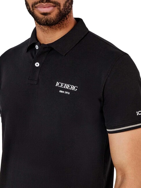 BASIC Koszulka polo bawełniana czarny - Polo męskie
