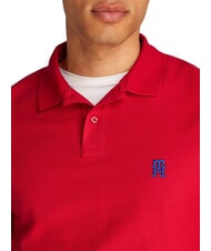 TOMMY HILFIGER TH Koszulka polo z kr&oacute;tkim rękawem i haftowanym monogramem średnio czerwony - Polo męskie - 3