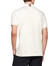TOMMY HILFIGER TH Koszulka polo z kr&oacute;tkim rękawem i wstążką przy kołnierzyku biały - Polo męskie - 2