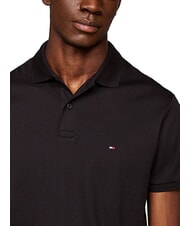 TOMMY HILFIGER TH Koszulka polo z kr&oacute;tkim rękawem i wstążką przy kołnierzyku czarny - Polo męskie - 3