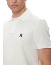 TOMMY HILFIGER TH Koszulka polo z kr&oacute;tkim rękawem i haftowanym monogramem biały - Polo męskie - 3