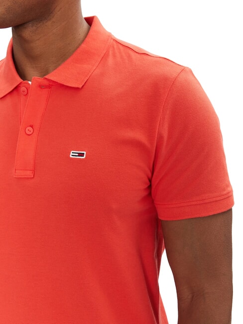 TH JEANS Koszulka polo z kr&oacute;tkim rękawem i flagą jasny szkarłat - Polo męskie