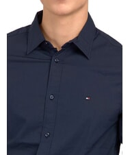 TOMMY HILFIGER TH Koszula z długim rękawem z elastycznej bawełny granatowa marynarka - Koszule męskie - 3