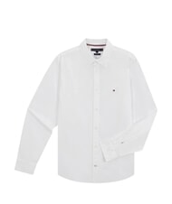 TOMMY HILFIGER TH Koszula z długim rękawem z elastycznej bawełny klasyczna biel - Koszule męskie - 3