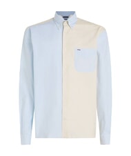 TOMMY HILFIGER TH Koszula z długim rękawem w bloki kolor&oacute;w przewiewny niebieski - Koszule męskie - 4