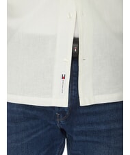 TOMMY HILFIGER TH JEANS Koszula z kr&oacute;tkim rękawem z lnu i bawełny ecru - Koszule męskie - 4