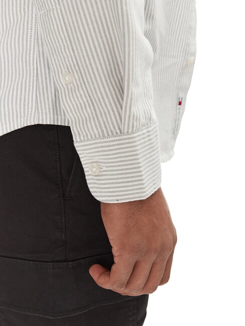 TH JEANS Koszula w paski z długim rękawem Aruba zielony pasek - Koszule męskie