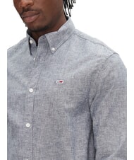 TOMMY HILFIGER TH JEANS Koszula z długim rękawem z mieszanki lnu ciemna noc granatowa - Koszule męskie - 3