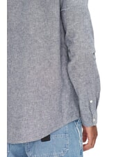 TOMMY HILFIGER TH JEANS Koszula z długim rękawem z mieszanki lnu ciemna noc granatowa - Koszule męskie - 4