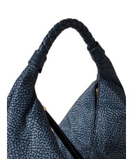 BORBONESE PLIE Torba na ramię typu hobo niebieski lapis - Torby damskie - 4
