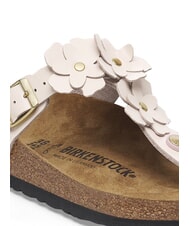 BIRKENSTOCK GIZEH Sk&oacute;rzane klapki z kwiatami jasnor&oacute;żowy - Buty uniseks - 5