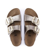 BIRKENSTOCK ARIZONA BIG BUCKLE Metalowe pantofle z klamrami szary taupe - Buty damskie - 4
