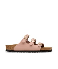 BIRKENSTOCK FLORIDA Klapki ze sk&oacute;ry nubukowej z trzema paskami miękki r&oacute;ż - Buty damskie - 2