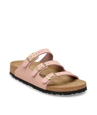 BIRKENSTOCK FLORIDA Klapki ze sk&oacute;ry nubukowej z trzema paskami miękki r&oacute;ż - Buty damskie - 3