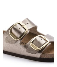 BIRKENSTOCK ARIZONA BIG BUCKLE Metalowe pantofle z klamrami szary taupe - Buty damskie - 5