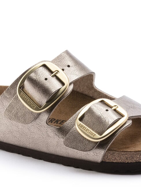 ARIZONA BIG BUCKLE Metalowe pantofle z klamrami szary taupe - Buty damskie