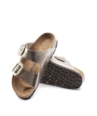 BIRKENSTOCK ARIZONA BIG BUCKLE Metalowe pantofle z klamrami szary taupe - Buty damskie - 6