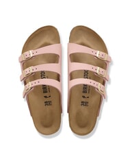 BIRKENSTOCK FLORIDA Klapki ze sk&oacute;ry nubukowej z trzema paskami miękki r&oacute;ż - Buty damskie - 4