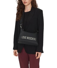 LOVE MOSCHINO BOLD LOVE Torba na ramię czarny lakier - Torby damskie - 4