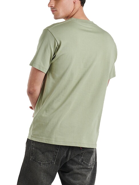 LEFT CHEST Luźny bawełniany T-shirt miękka szałwia - Koszulki męskie
