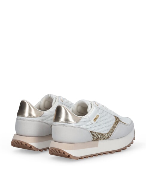 EVELYN 915 Buty sportowe do biegania z brokatowymi wstawkami biały/jasnozłoty - Buty damskie