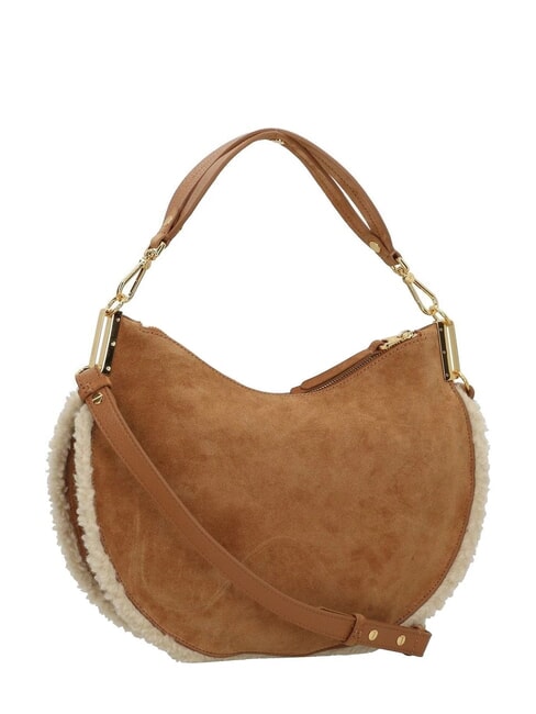 SUNUP ECO SHEARLING Torba na ramię z paskiem na ramię rafa/brzoskwinia - Torby damskie
