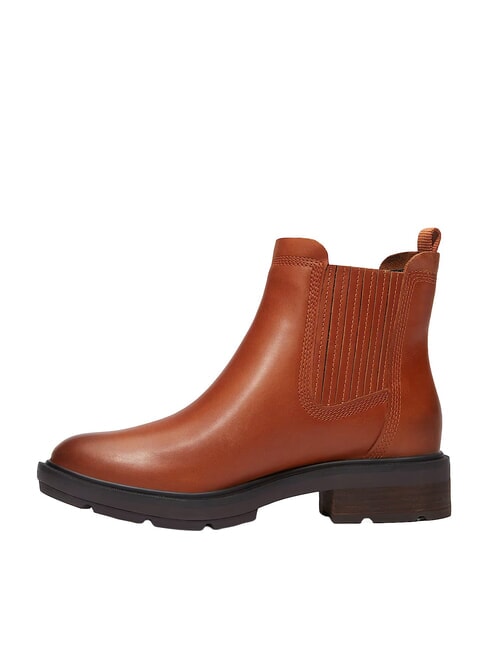 BRIMFIELD Niskie sk&oacute;rzane botki do kostki md brn f grain w dk brn - Buty damskie