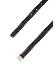 TOMMY HILFIGER TH LOGO Cienki sk&oacute;rzany pasek czarny - Paski - 3