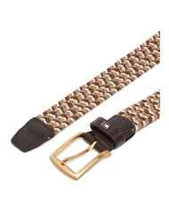 TOMMY HILFIGER DENTON Pleciony elastyczny pasek ziarna kawy - Paski - 3