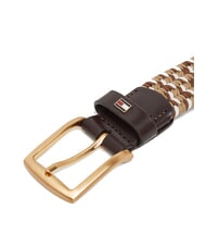 TOMMY HILFIGER DENTON Pleciony elastyczny pasek ziarna kawy - Paski - 4