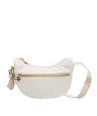 BORBONESE HOBO LUNA MINI ECO LINE Torba na ramię biała bawełna - Torby damskie - 3