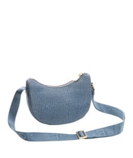BORBONESE HOBO LUNA MINI ECO LINE Torba na ramię niebieski lapis - Torby damskie - 2
