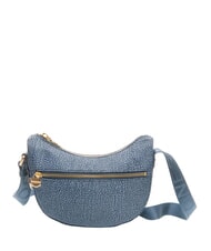 BORBONESE HOBO LUNA MINI ECO LINE Torba na ramię niebieski lapis - Torby damskie - 3