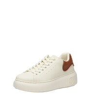 ARMANI EXCHANGE SUPER MINI-TUMBLED Adidasy ecru + skorupa kokosa - Buty damskie - 2