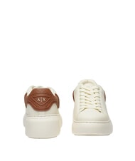 ARMANI EXCHANGE SUPER MINI-TUMBLED Adidasy ecru + skorupa kokosa - Buty damskie - 4