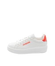 LOVE MOSCHINO ECLIPSE 50 Sk&oacute;rzane trampki biało-czerwony - Buty damskie - 2