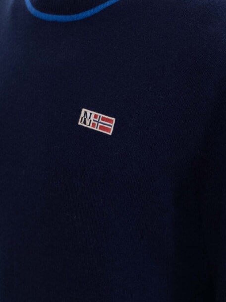 DONORI Sweter z mieszanki wełny granatowy - Koszulki męskie