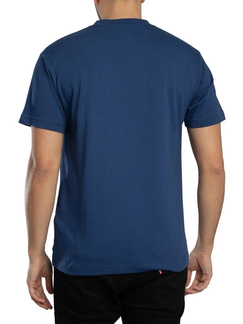 LEFT CHEST Luźny bawełniany T-shirt głęboki indygo - Koszulki męskie