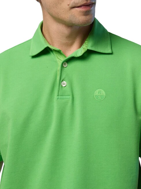 CORE Koszulka polo z haftowanym logo letnia zieleń - Polo męskie