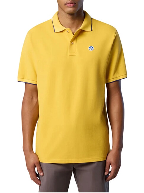 COLLAR STRIPED Koszulka polo bawełniana z kr&oacute;tkim rękawem Samoańskie słońce - Polo męskie
