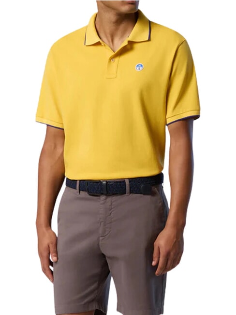 COLLAR STRIPED Koszulka polo bawełniana z kr&oacute;tkim rękawem Samoańskie słońce - Polo męskie
