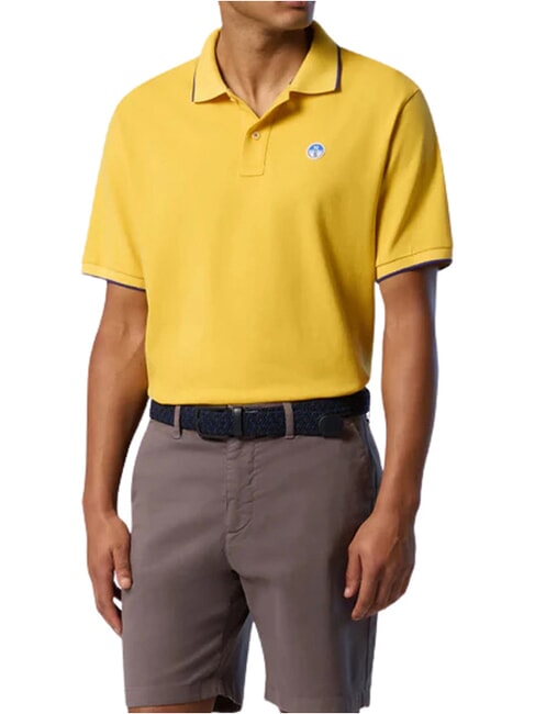 COLLAR STRIPED Koszulka polo bawełniana z kr&oacute;tkim rękawem Samoańskie słońce - Polo męskie