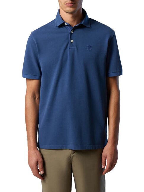 CORE Koszulka polo z haftowanym logo ciemny denim - Polo męskie