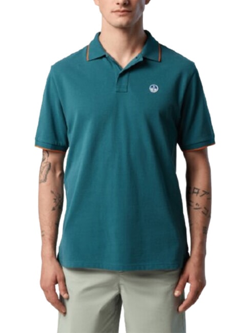 COLLAR STRIPED Koszulka polo bawełniana z kr&oacute;tkim rękawem śr&oacute;dziemnomorski - Polo męskie