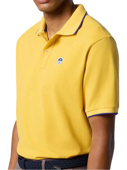 COLLAR STRIPED Koszulka polo bawełniana z kr&oacute;tkim rękawem Samoańskie słońce - Polo męskie