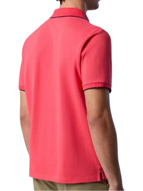 COLLAR STRIPED Koszulka polo bawełniana z kr&oacute;tkim rękawem pelargonia - Polo męskie