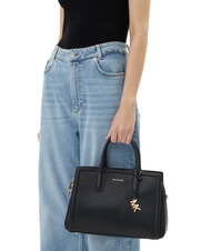 MICHAEL KORS LAILA Sk&oacute;rzana torebka z paskiem na ramię czarny - Torby damskie - 5